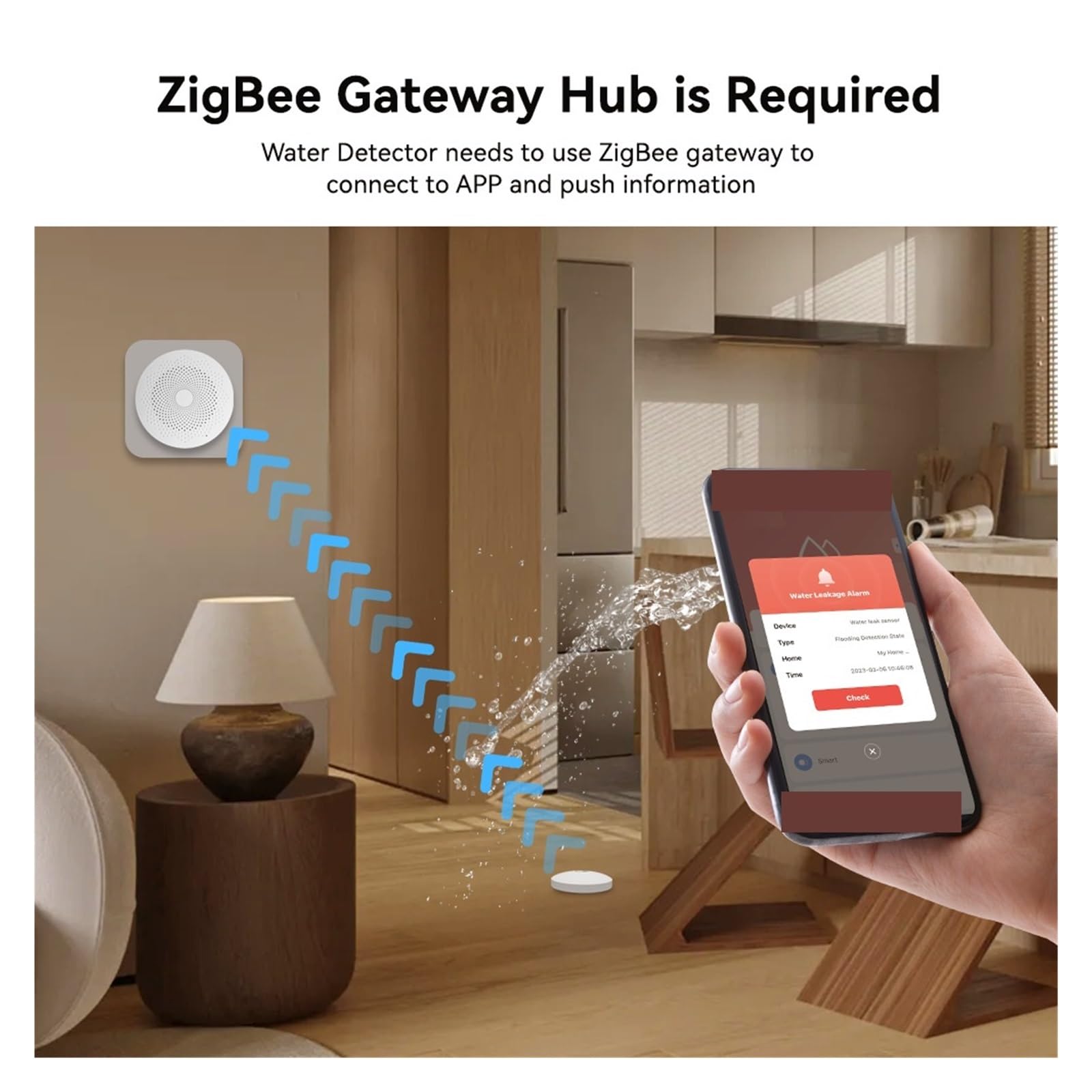 Sistema de Alarma de Seguridad para el hogar, Sensor De Inmersión En Agua, Inundación, Detector Alarma Fuga Seguridad For El Hogar Inteligente(4 pcs)