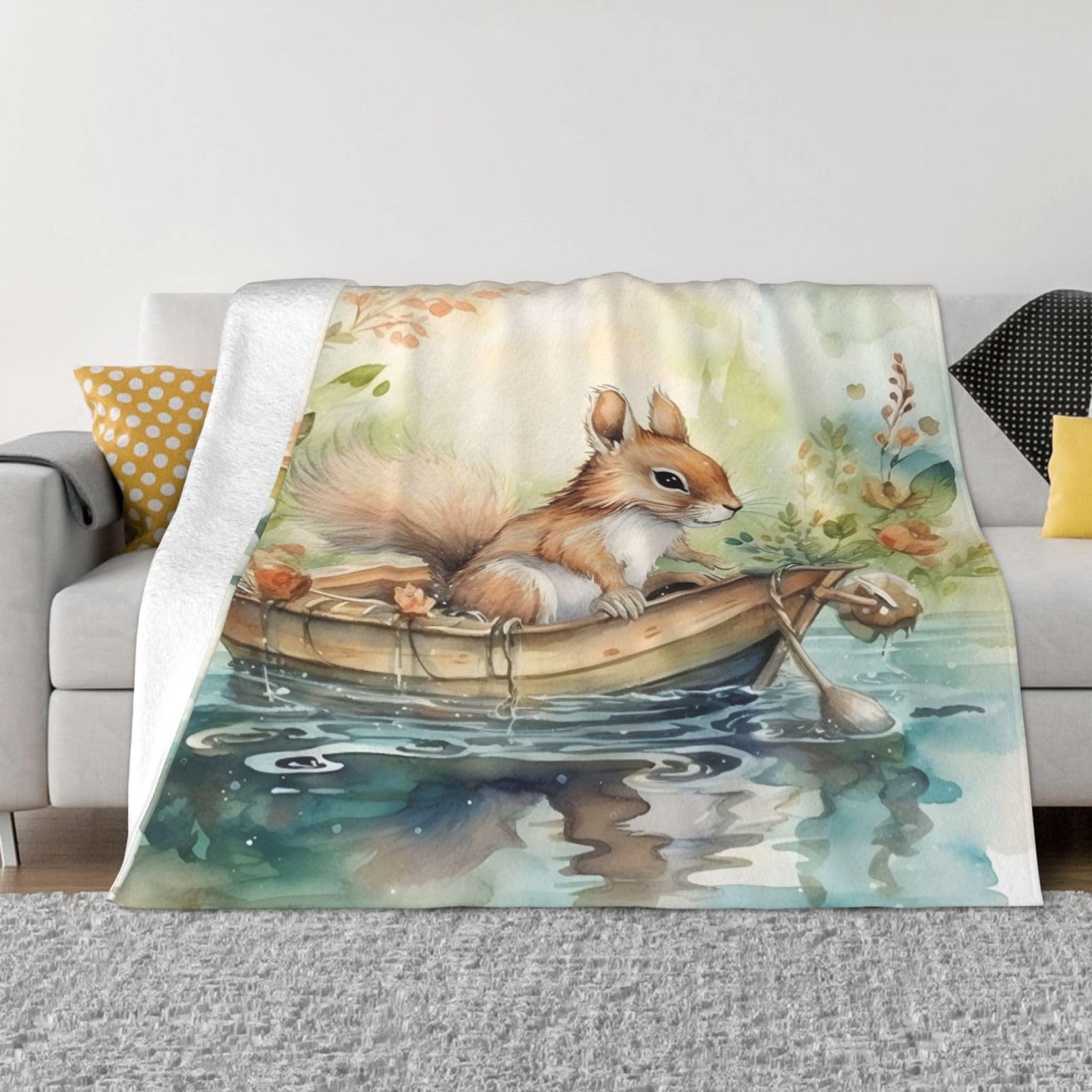 Couverture en polaire lit canapé voyage plaid flanelle écureuil Mexpekil