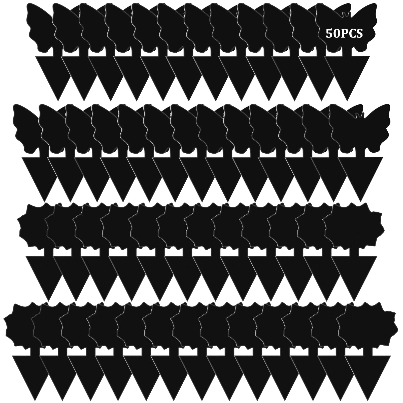 50 Pack Sticky Traps Fruit Fly Fungus Gnat Trap Killer, Joogee Black Dual Sided Gnat Trap, Disposable Insect Catcher Sticky Board,Non-Toxic and Odorless,for Mosquitoes, Houseplant, Garden