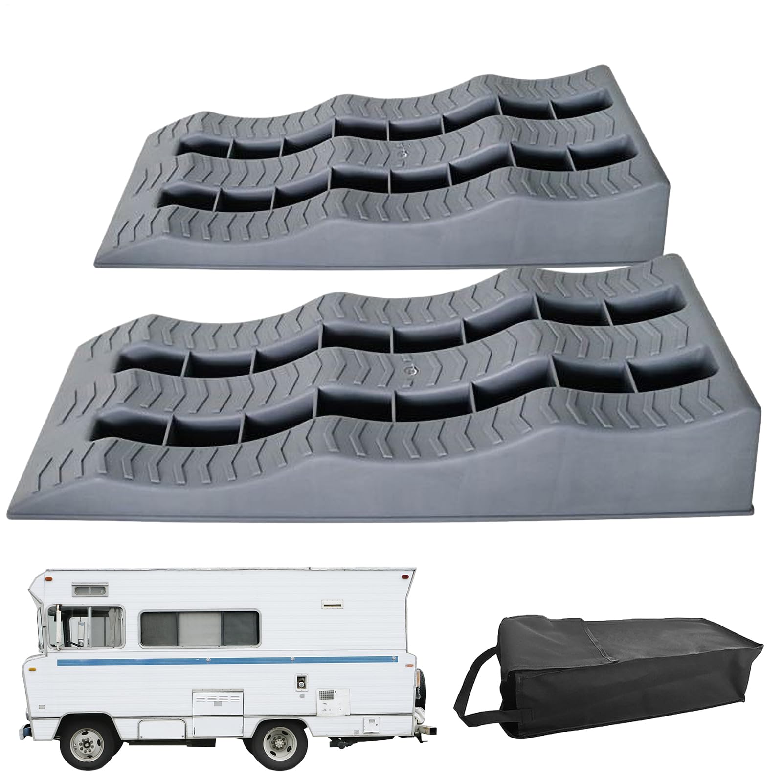 Rampe di livellamento per veicoli ricreativi - 2 di livellamento per | roulotte cunei per ruote camper, cunei e livellatori per ruote di rimorchio da viaggio
