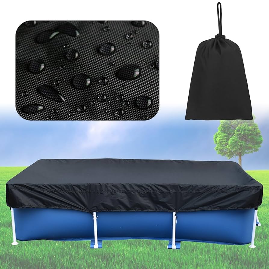 UIRWAY 9x18 FT Winter Rectangular Pool Cover With Reflective Strips, Swimming Pool Cover For Above Ground Pool, Solar Cover Including Rope Tie And Luminous Ground Nails For Rectangular Or Oval