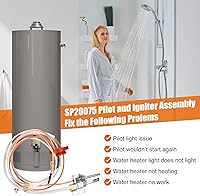Vista 7 de Upgraded SP20075 Pilot and Igniter Assembly Compatible with Rheem Water Heater Pilot Assembly, PROTECH, GE, Richmond Water Heater Pilot