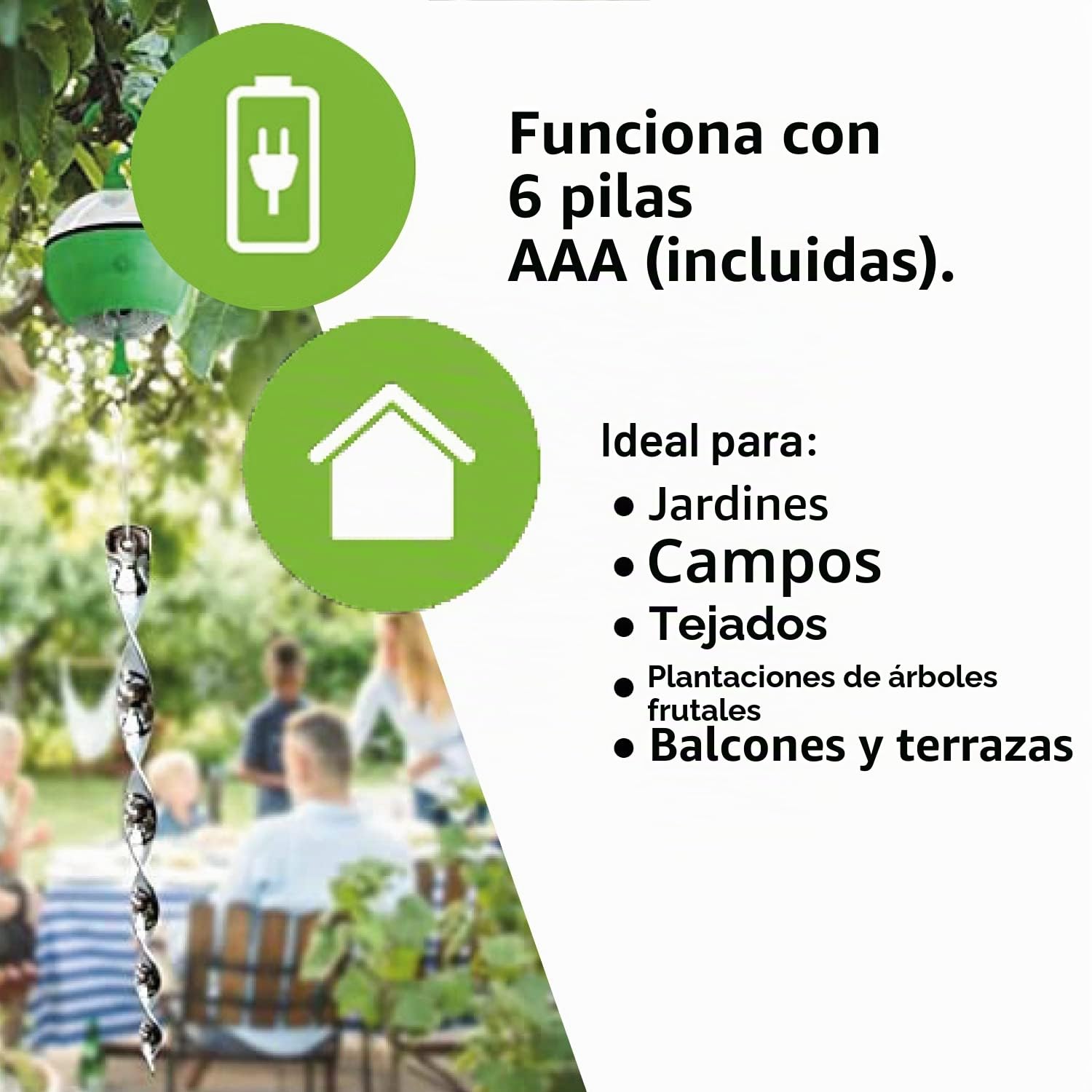 ISOTRONIC Repelente Solar para Aves con acción 4 en 1: Movimiento, ultrasonido, luz Azul y reflectores Plateados. Ahuyentador de Aves y Palomas para balcón y jardín (4 Unidades).