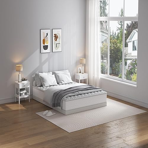 Miniatura 2 de Queen - Base de colchón con somier, 3 pulgadas, resistente, base de cama de metal con cubierta de tela, sin ruido, fácil montaje 3 Inch,17.78 cm (7