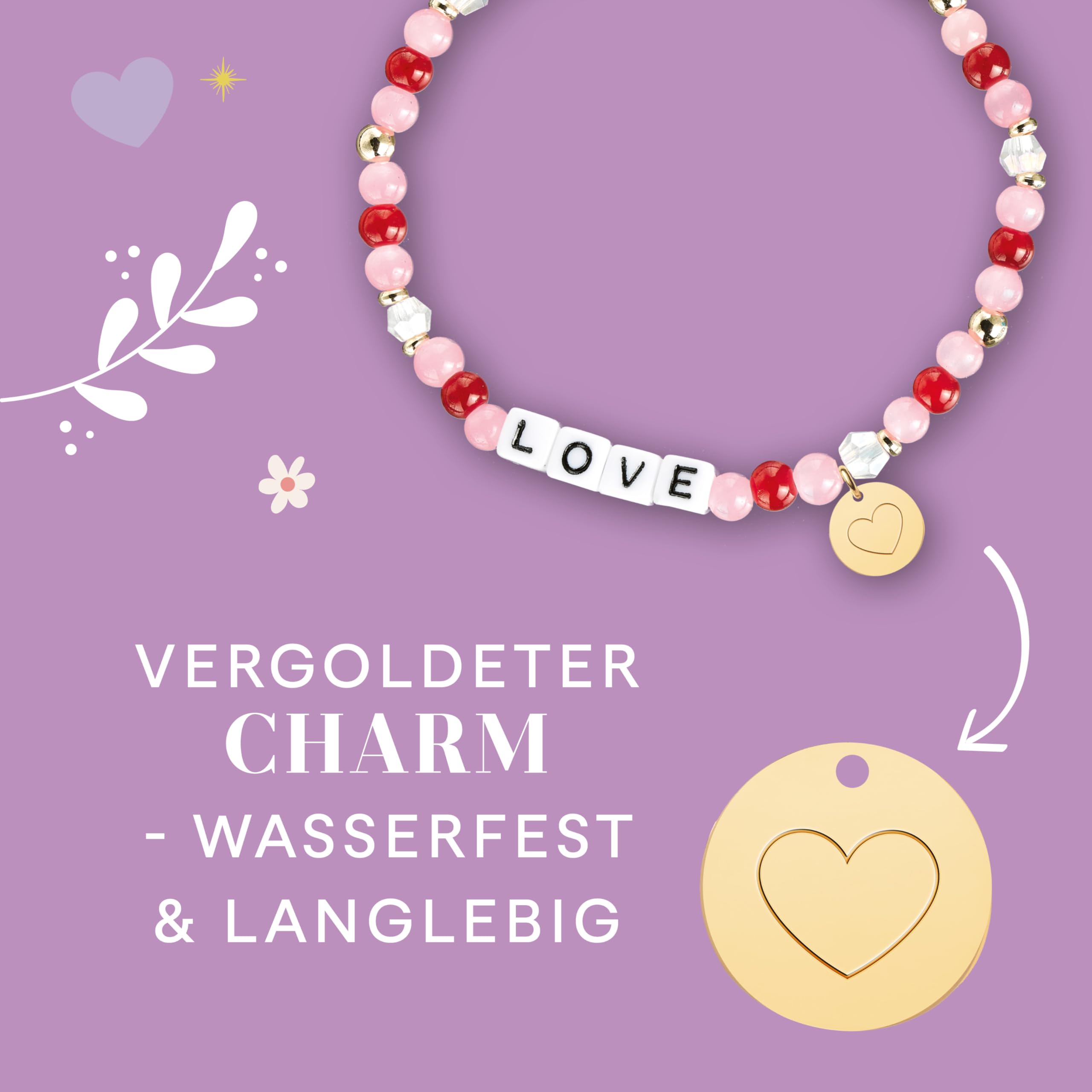 Follow your Feelings - Make your bracelet - Schmuckset Love VE, 10 Ex.: Anleitung und Material für ein Armband. Mit gestalteter Geschenkkarte