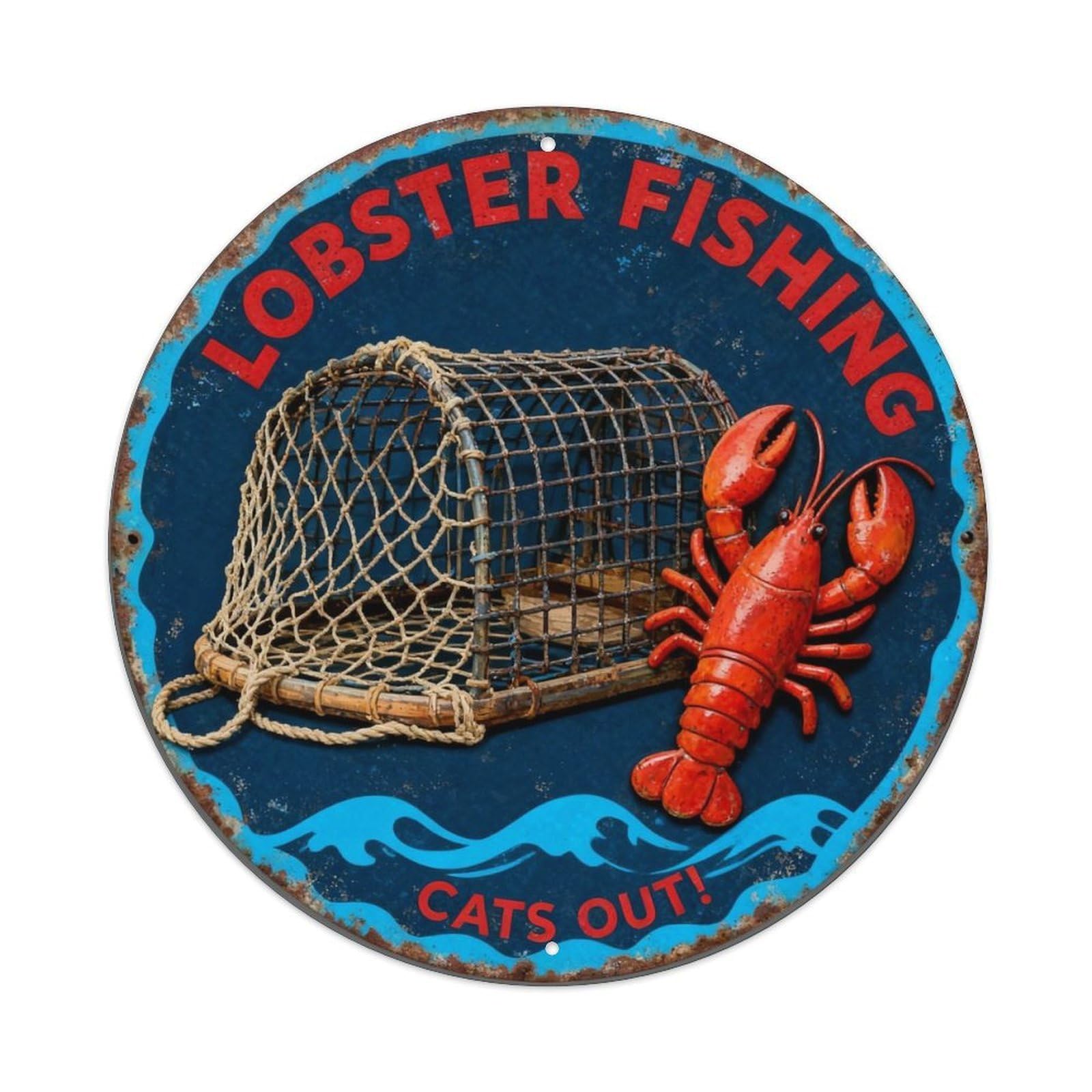Lobster Fishing Metal Tin Sign Plaque