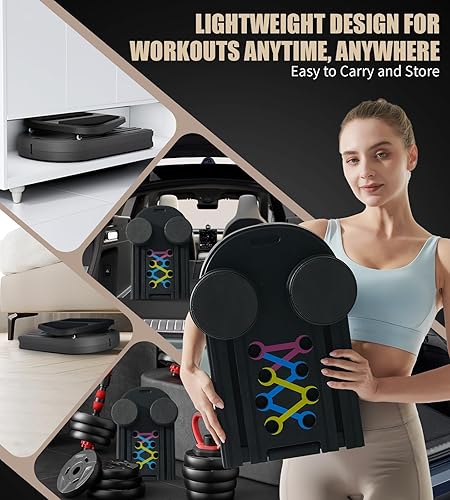 Miniatura 5 de Tabla de pilates - Juego de reformador de pilates para entrenamiento en casa, tabla de ejercicios 7 en 1, tabla de rodillo abdominal, entrenador de