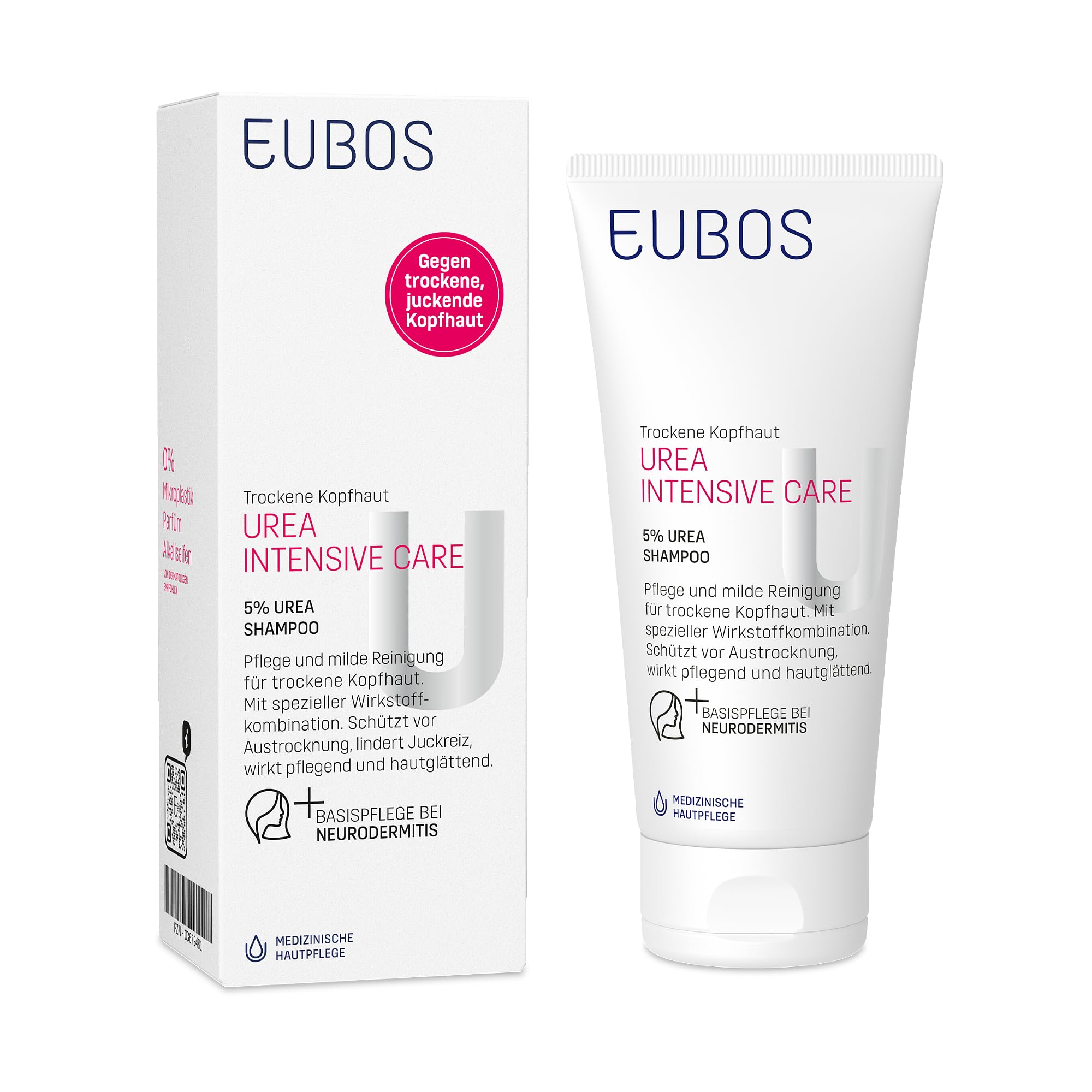 EUBOS UREA 5% Shampoo für trockene Haut, 200 ml Shampoo