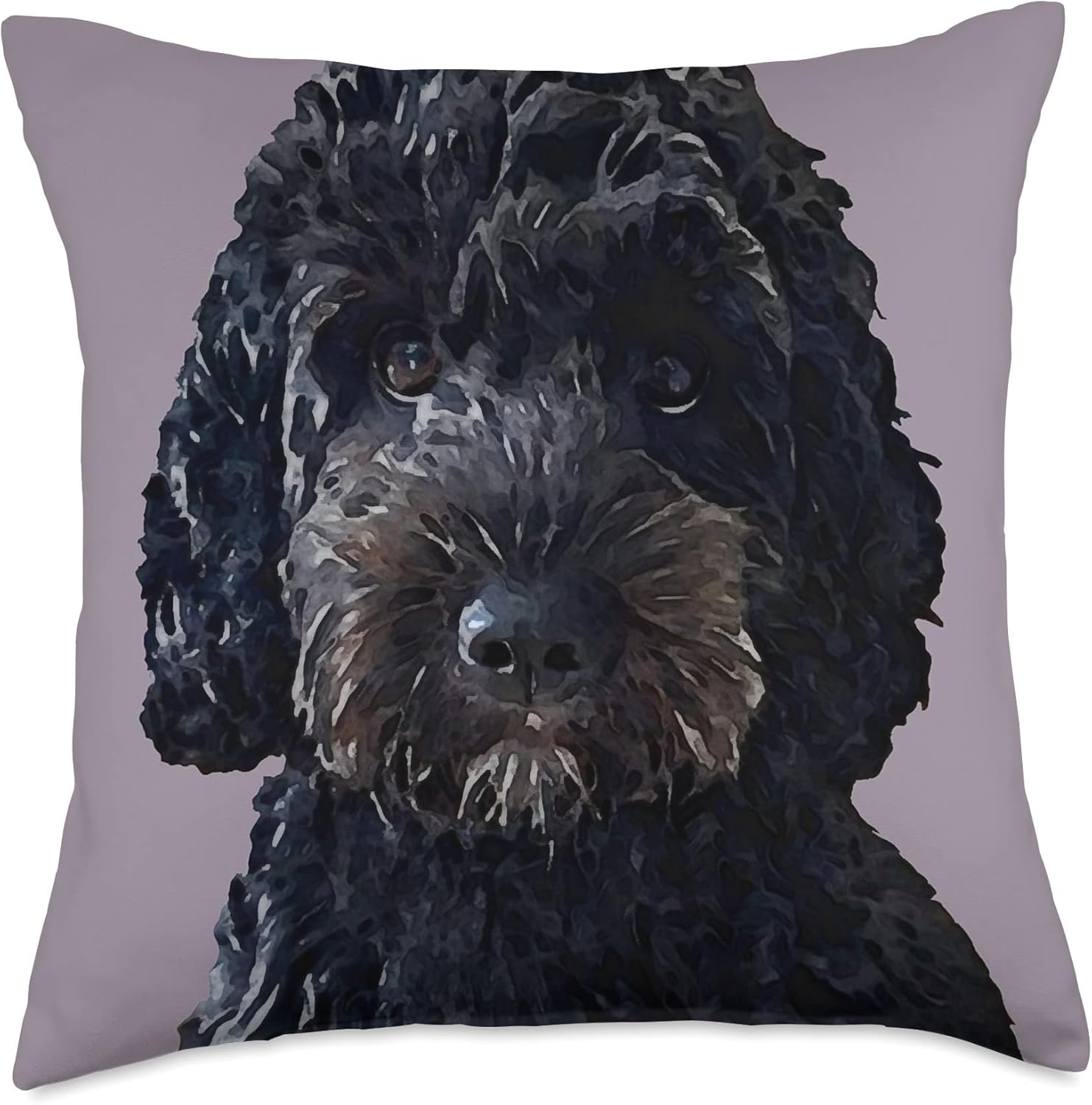 Black Cockapoo Dog Throw Pillow