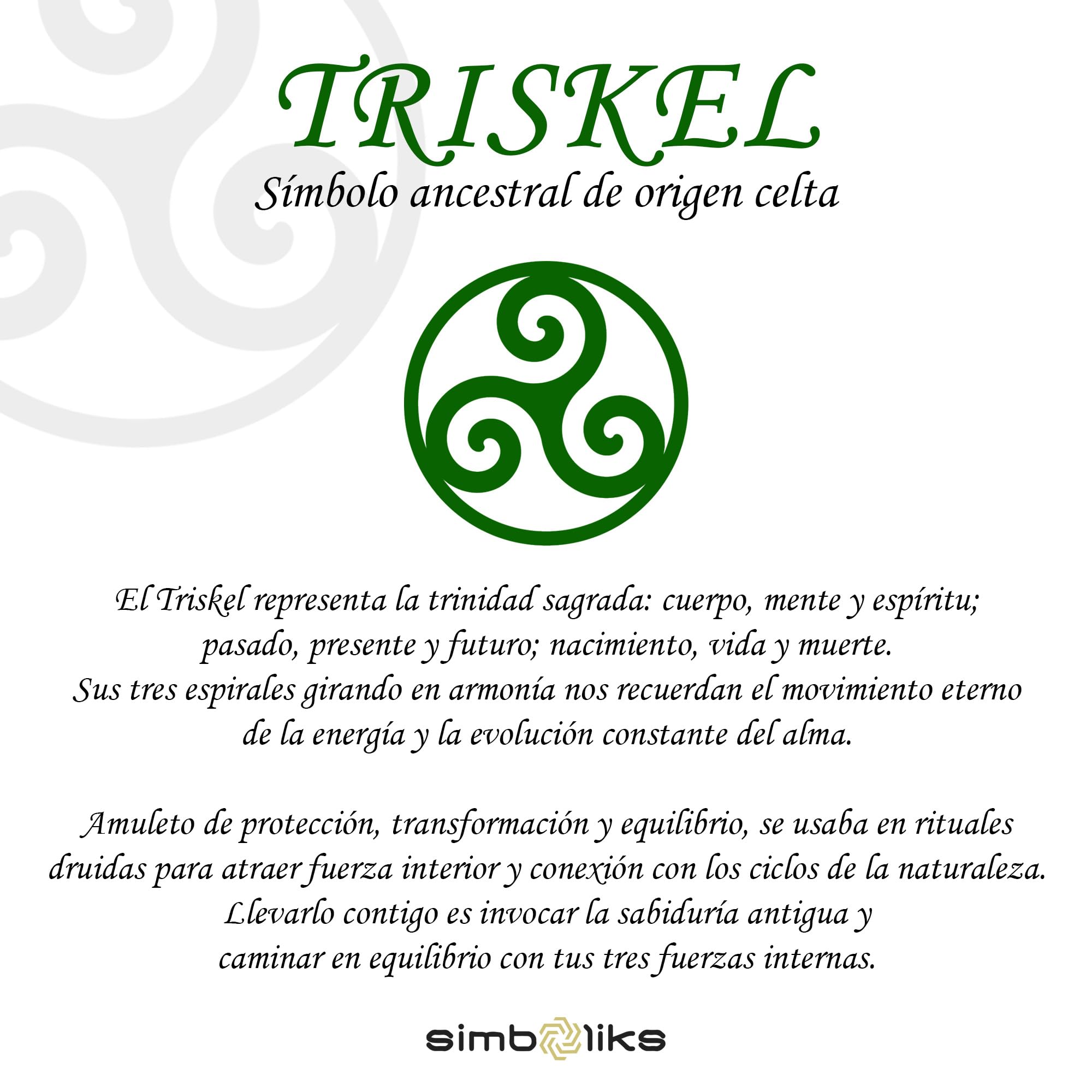 Simboliks Pulsera celta Triskel, Amuleto Trisquel regalo Druida Pulsera de protección Triqueta Tradición Celta Triskel celta amuleto celta protección celta equilibrio espiritual energía positiva
