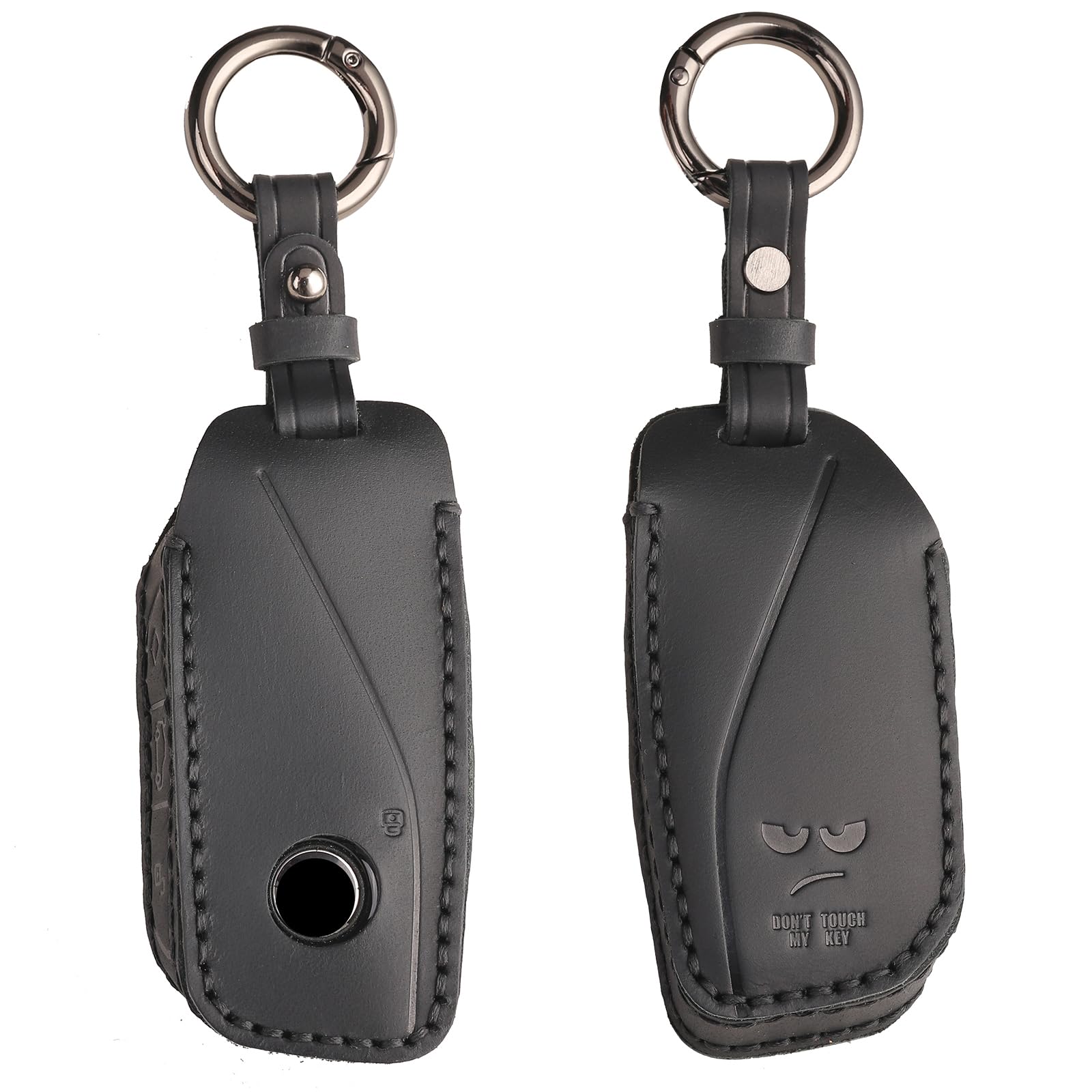for BMW Key Fob Cover Case Leather 3 Buttons with Keychain Key Shell Holder Protector Compatible with BMW X1 X7 XM X4M X5 X6 IX I4 I7 2 3 5 7 Series