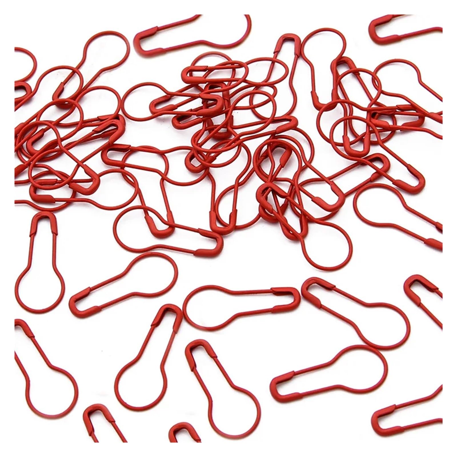 Safety Pins, 100 Pcs Multicolor Metal Safety Bulb Pins Calabash Crochet Markers For Knitting Sewing(Red 100pcs)