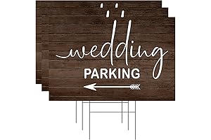 Wedding Parking This Way Directional Arrow Lawn/Yard Sign (Wood Design)