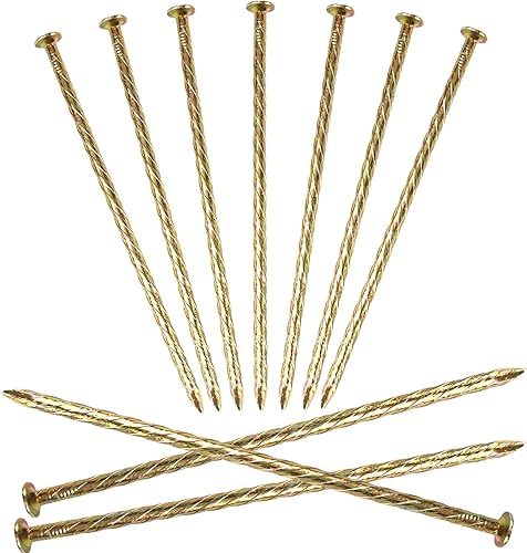 Miniatura 8 de Juego de 15 estacas artificiales, estacas de metal galvanizado en espiral de 6 pulgadas de metal galvanizado para jardín, estacas de anclaje de