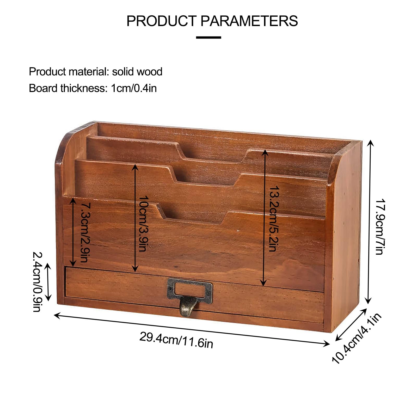 File Organizer Portariviste Espositore da Terra, Espositore per Letteratura con 4 Tasche Facile Conservazione, per Libri Giornali File Espositore(Brown)