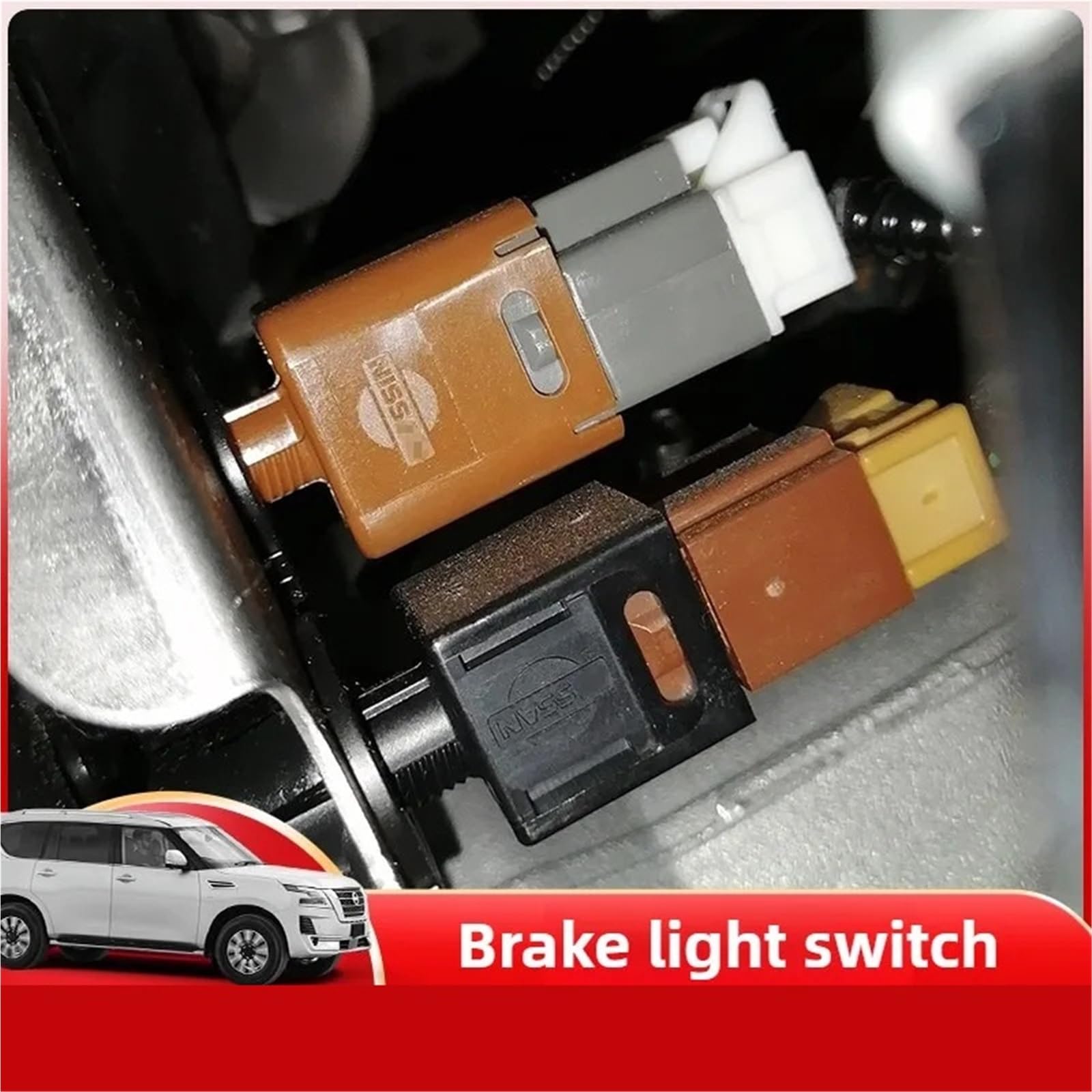 Czujnik zużycia klocków hamulcowych Czujnik hamulc Wzmocniony włącznik świateł stopu i czujnik hamulca postojowego do Nissana Patrol Y62 - Części do pełnej modyfikacji(3rd Generation)