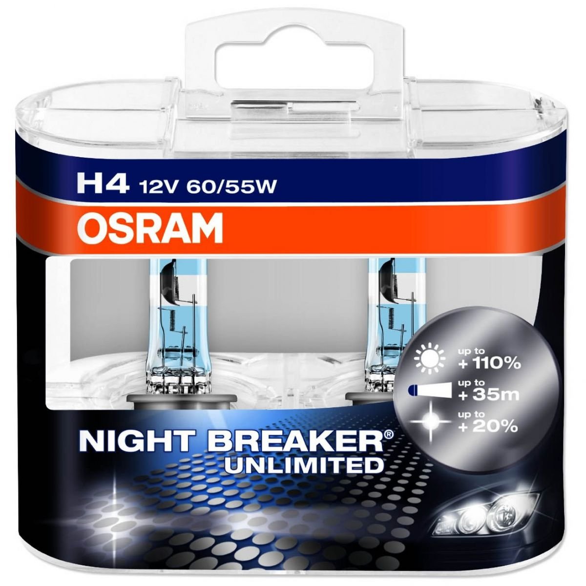 H4 / 9003 / 472 OSRAM Nightbreaker Unlimited Halogen Bulbs