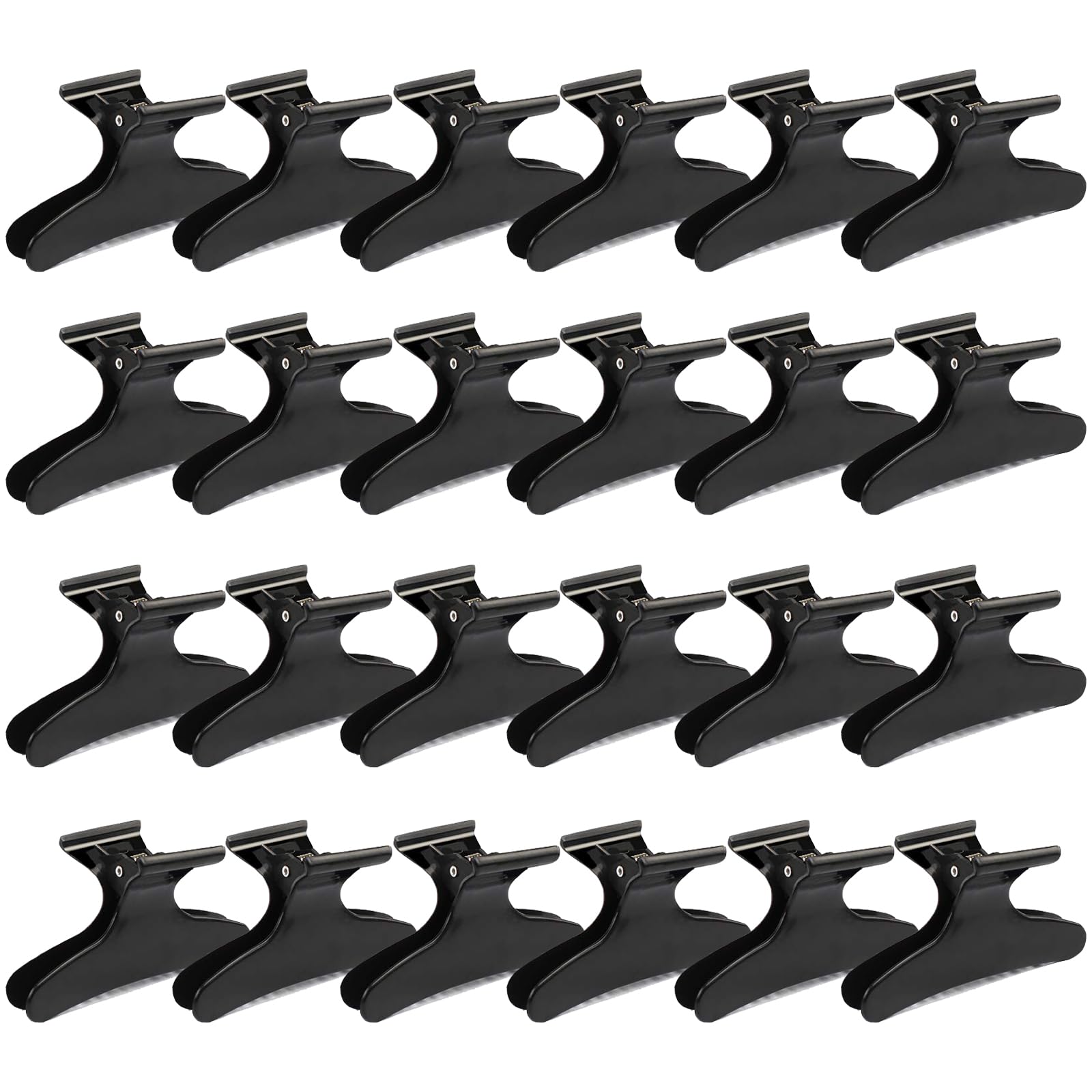 Ondder 24 Pcs Black Butterfly Hair Clips for Styling Sectioning Pro Hair Claws Clamps Clips for Cutting, Sectioning, Coloring Styling Hair Accessories
