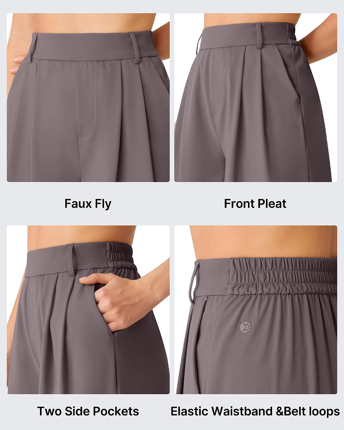 G4Free ShiftReady Shorts for Women Dressy Casual 7" - High Waisted Wide Leg Pleated Shorts with Pockets