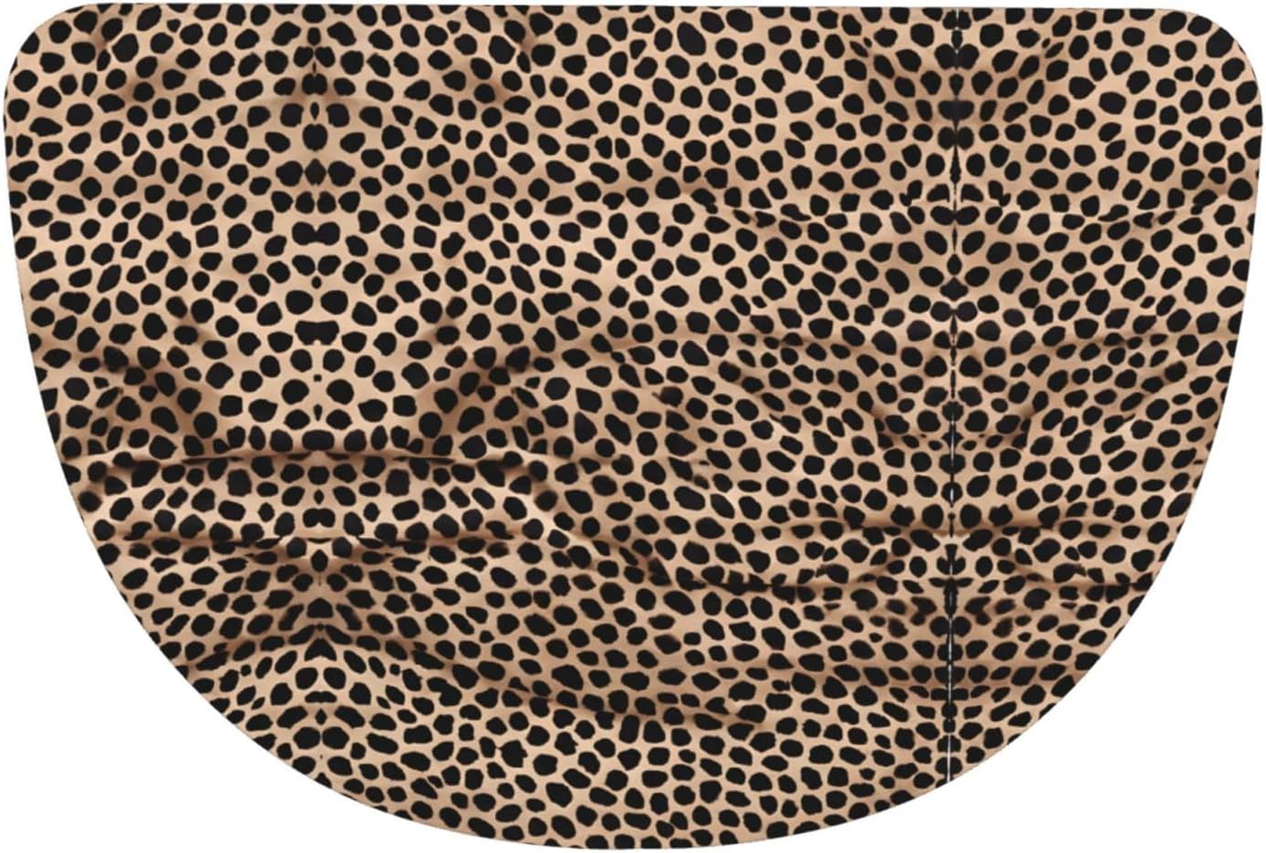 Leopard Pattern Print Flannel Semi-Circular Floor Mat