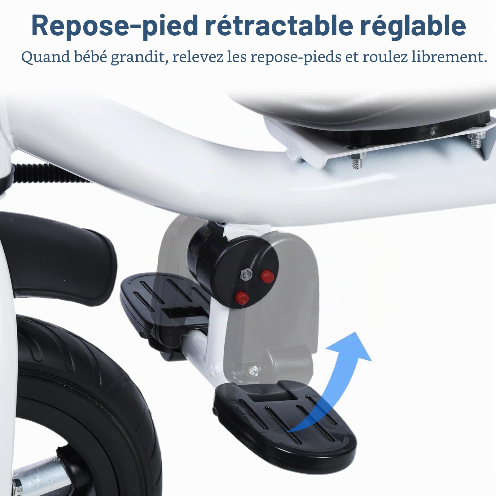 Poussette double tandem tricycle – Siège double avec auvent pour enfants de 2 à 8 ans, poussette double légère et durable pour un transport facile et un confort optimal.
