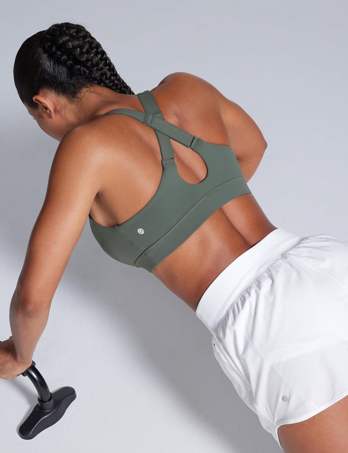 CRZ YOGA Butterbreeze Criss Cross Back Sports Bras for Women - V Neck Adjustable Straps Padded Workout Training Crop Top - Image 4