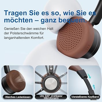 Wireless Headset with Microphone Bluetooth Headset with Charging Station Mono Wireless Headphone with Microphone and USB Dongle Call Centre Headphone for Computer Laptop Teams Office Zoom