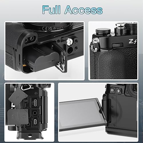 Miniatura 7 de Haoge Zf - Mango para cámara Nikon ZF Foregrip en forma de L, con mango lateral ergonómico de silicona MHG-ZFB, placa tipo Arca Swiss para DJI