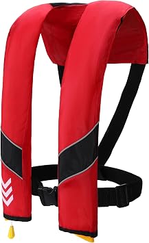 Manual Inflatable Life Jackets for Adults Life Vests PFD Low Profile Load Capacity Up to 330lbs