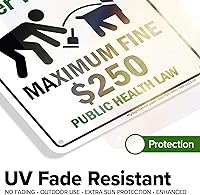 Vista 4 de It's The Law! Clean Up After Your Dog - Letrero de ley de salud pública de $250, 7 x 10 pulgadas, libre de óxido, aluminio 040, resistente a