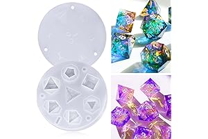 BABORUI 7 Shapes DND Dice Resin Molds for EPIC Tabletop Gaming