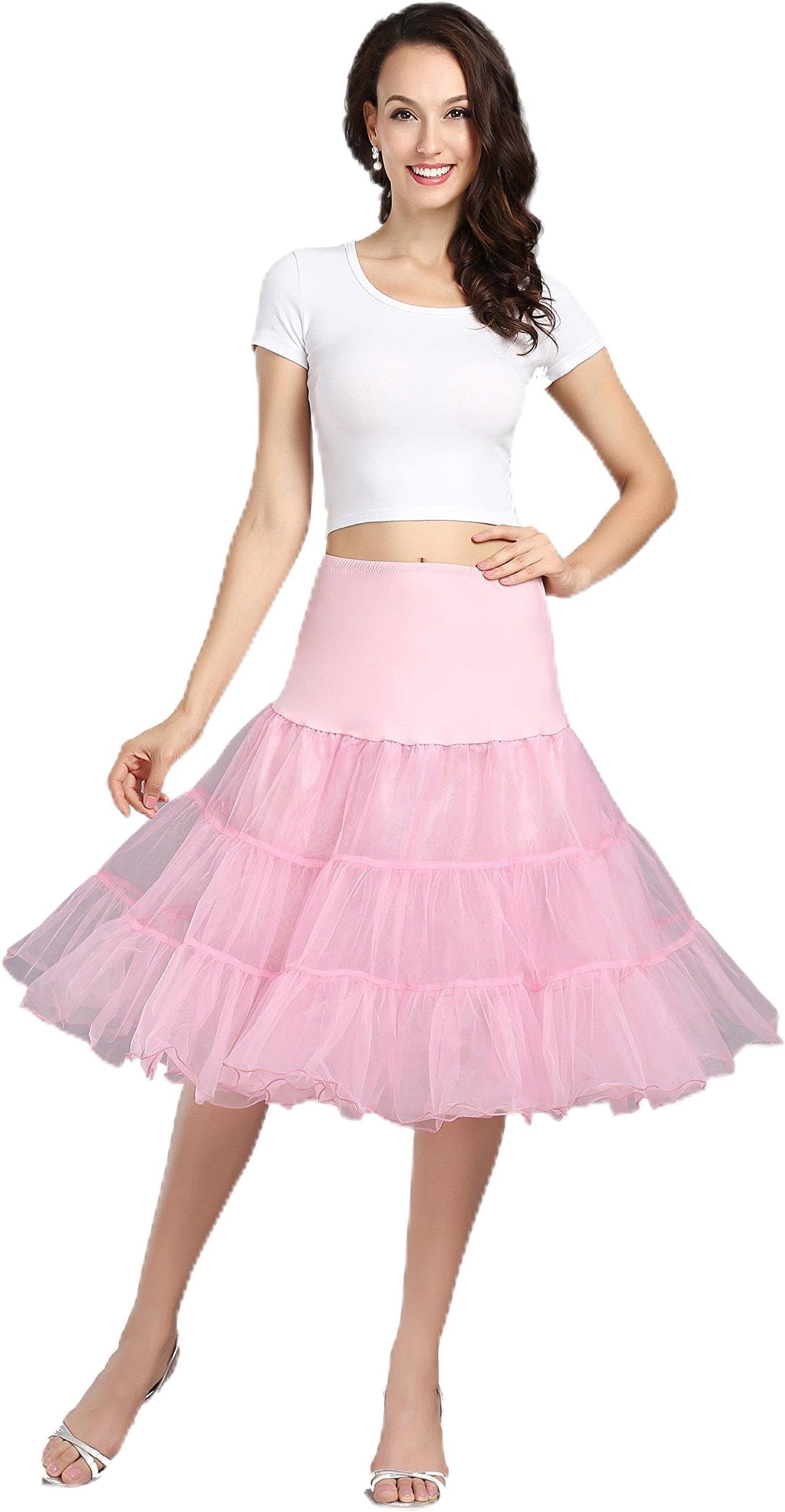 Women's Vintage 50s Rockabilly Petticoat 25.59" Length Tutu Underskirt