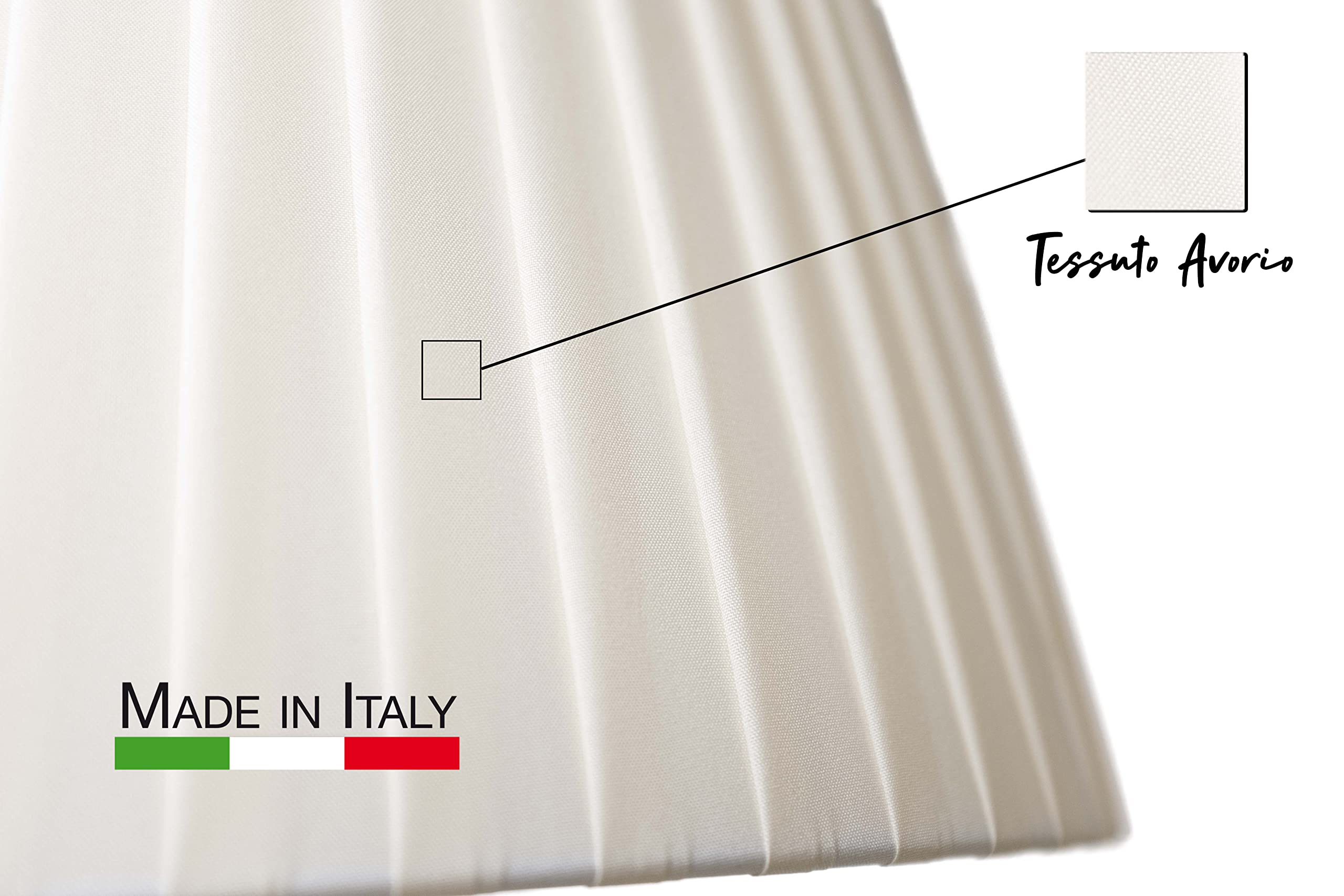 Vittoria: Lampada da tavolo elegante in vero Cristallo con rifiniture in Cromo Lucido e Oro Satinato e paralume fatto a mano Avorio | Lampadina inclusa