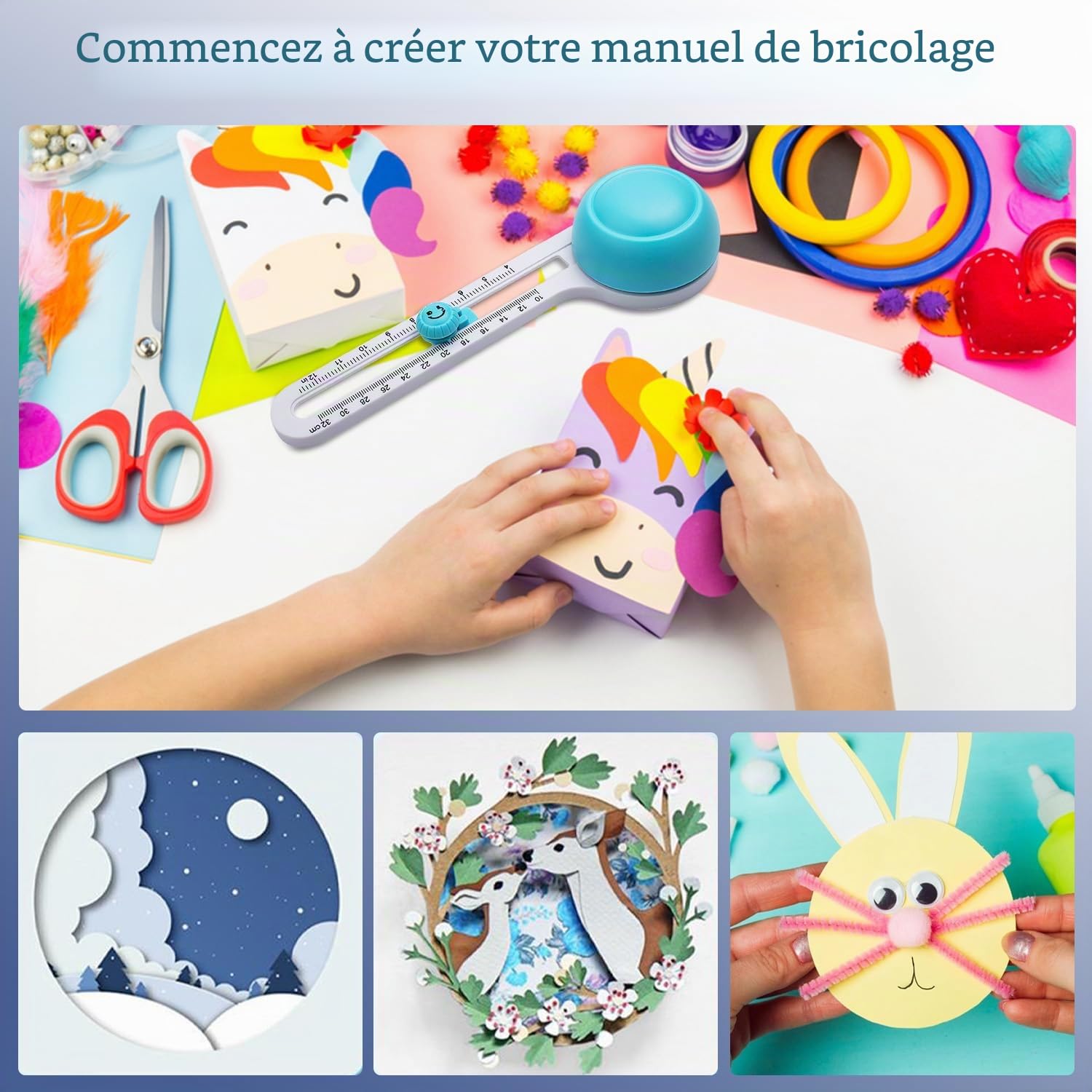 5 pièces Cutter Circulaire Papier Costume, Coupeur de Cercle Avec Lames de Rechange et Tapis de Découpe A4, Cutter Rotatif Decoupe Papier, Utilisé pour Découpe de Papier D'art