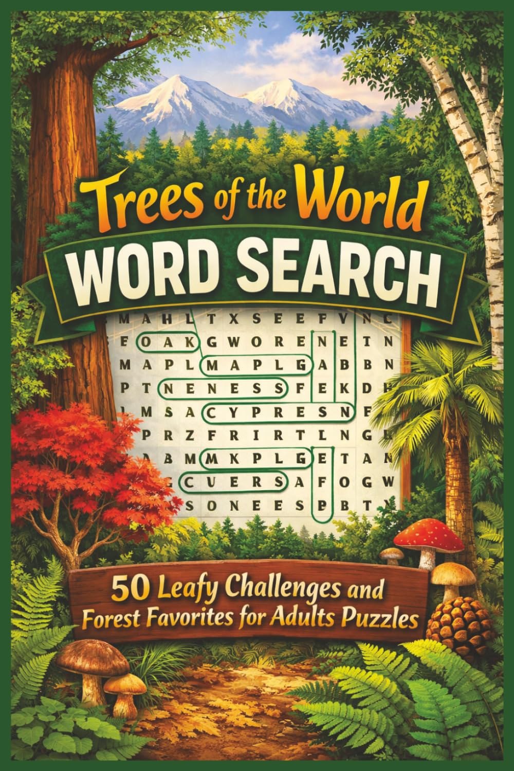 Trees of the World Word Search: 50 Leafy Challenges and Forest Favorites for Adults Puzzles (Word search books collection)