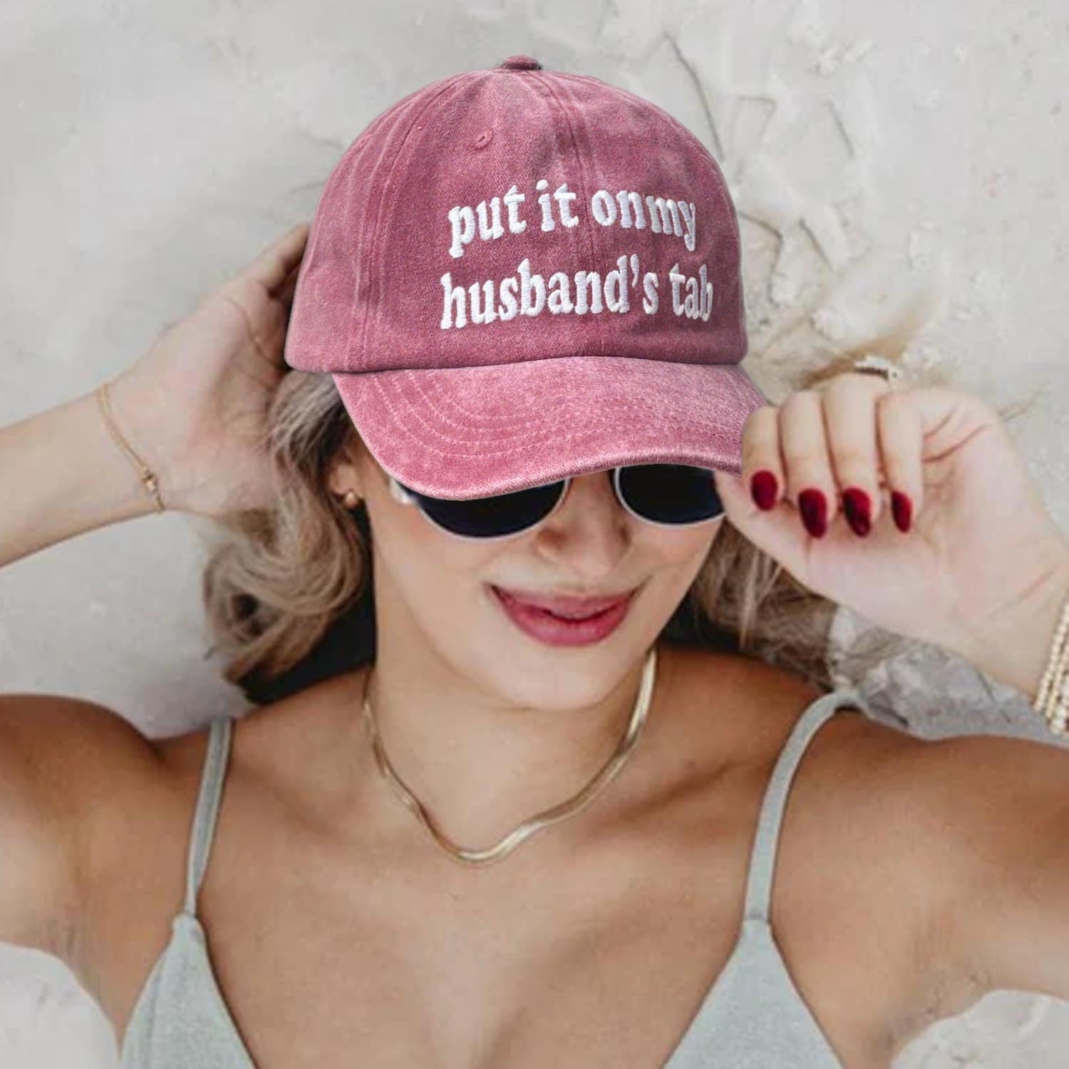 Put It on My Husbands Tab Hat, Funny Vintage Trucker Hats Adjustable Cap for Men Women Classic Baseball Caps - Image 3