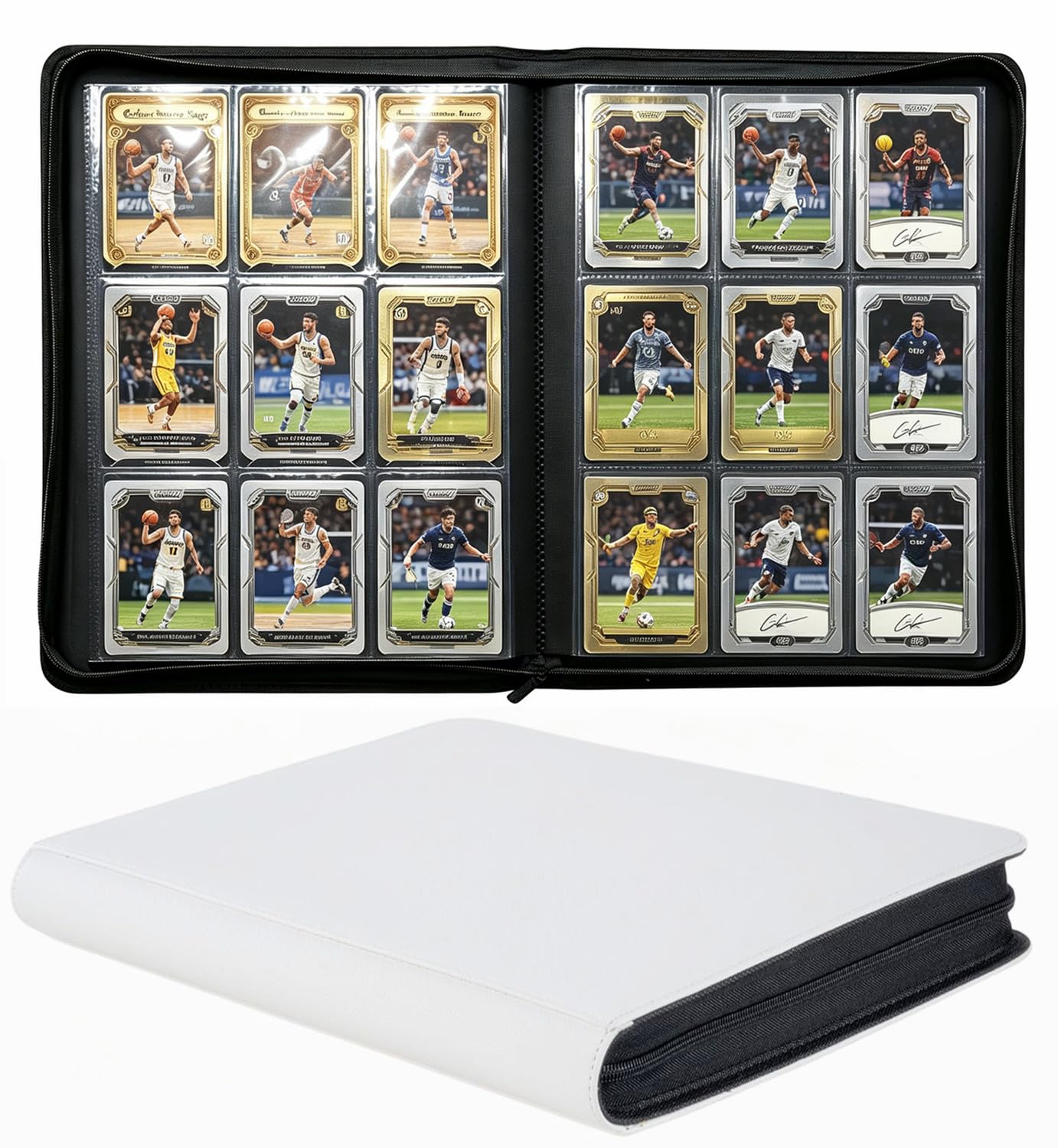 Trading Card Binder 9 Pocket, 540 Pockets Ringless PU Cover Card Collection Binder, Double Sided Card Binder Collector Album, Card Folder for MTG, TCG, Sports Cards, Game Card (White, 9Pockets) — image 1