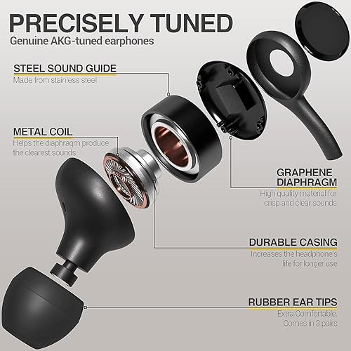 Miniatura 5 de Samsung AKG - Auriculares tipo C originales con micrófono y bolsa de silicona, auriculares USB C con cable diseñados para Galaxy A54 5G, S23, S22,