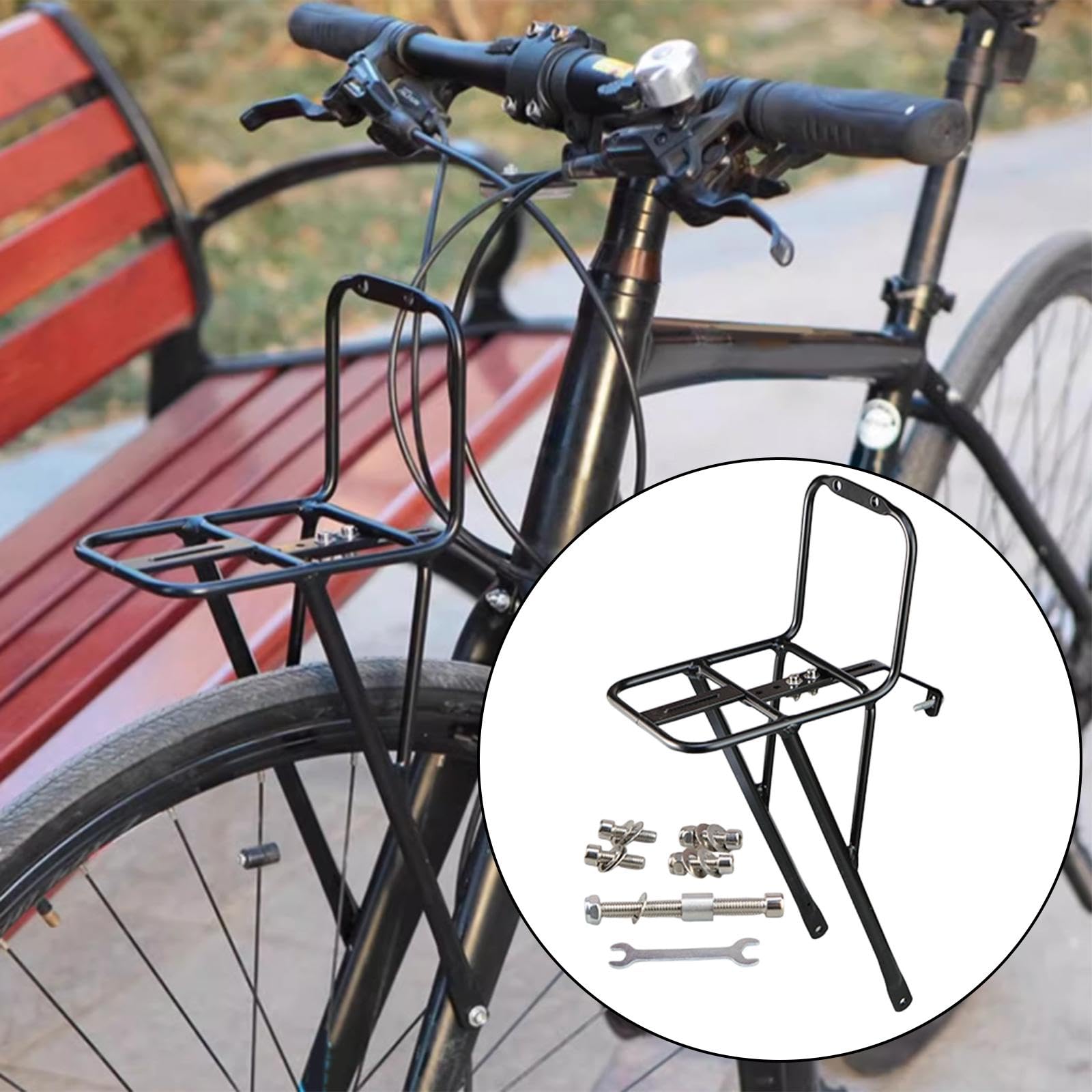 Homyl Porte-Bagages Avant Robuste pour Vélos, Idéal pour Les Vélos de Randonnée et de Course.