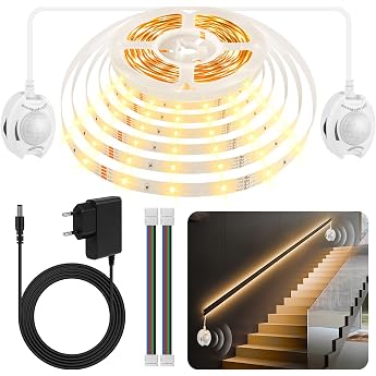 6 m Warm White LED Strip Dual PIR Double Control Bed Lighting [Energy Class F]