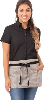 Chef Works Portland Waist Apron - Unisex Server & Bartender Apron with Tablet Pocket, 3 Pockets, Black, 4.6 Stars