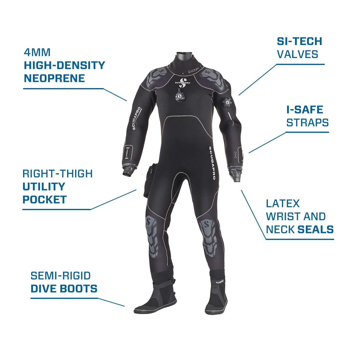 SCUBAPRO Exodry 4 mm Men’s Diving Drysuit (Medium)