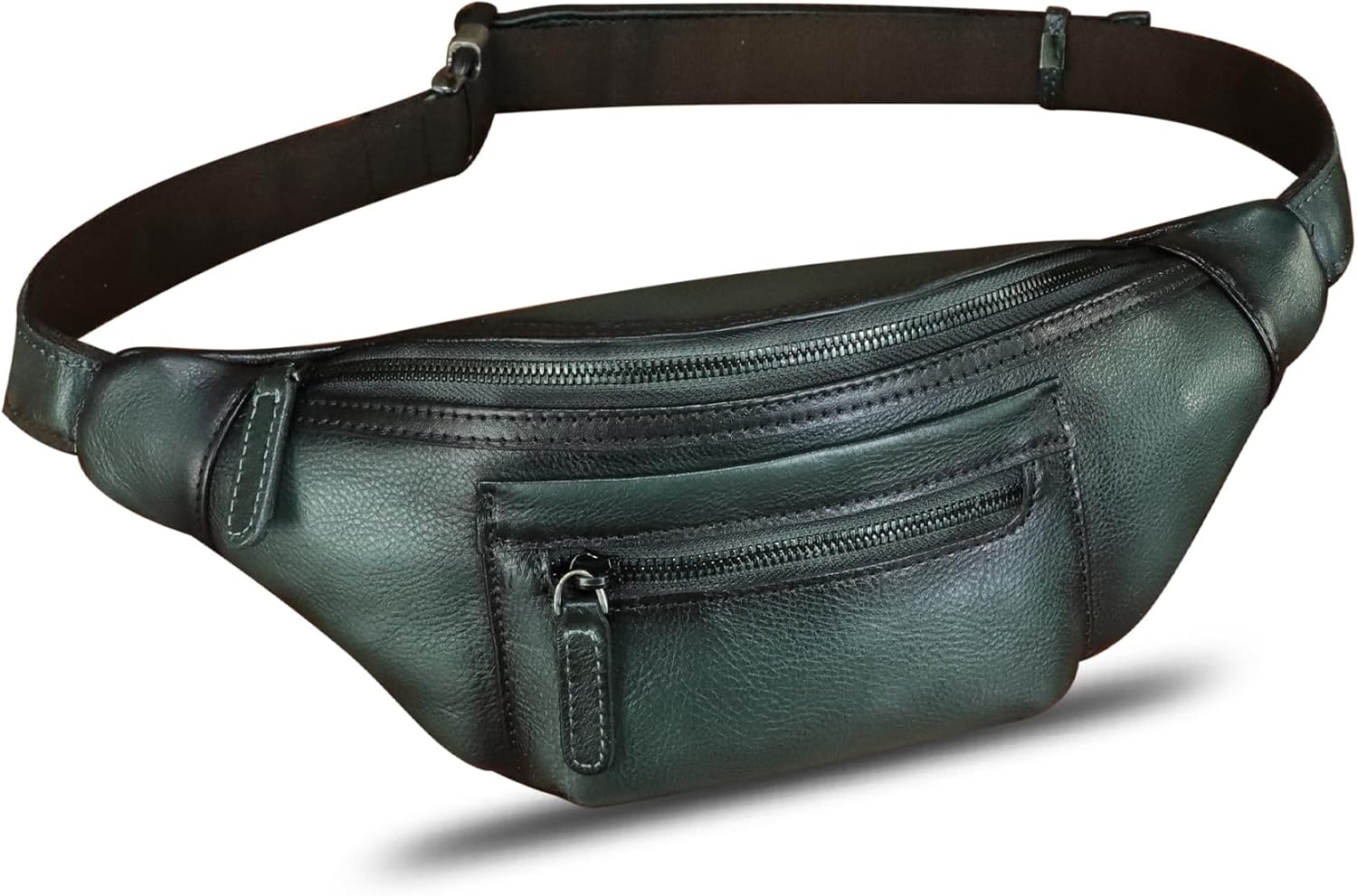 Genuine Leather Fanny Pack for Men and Women Vintage Handmade Leather Waist Bag Sling Bag Sling Backpack Purse Hip Crossbody Bag (Darkgrey) - Image 3