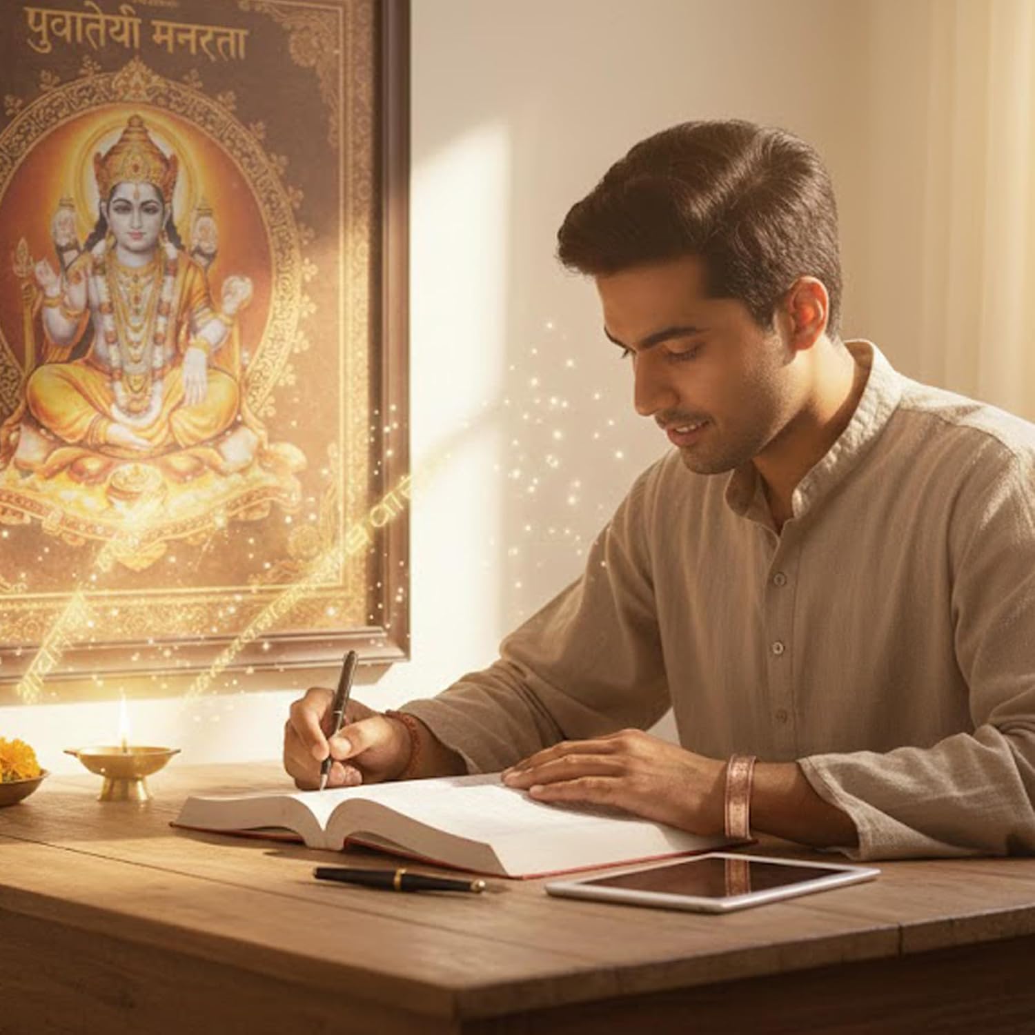 Touchstone Copper Bracelet Tibetan Style. Hand Forged with Solid and High Gauge Copper for Women Men. Hindu Spiritual Message - Image 7