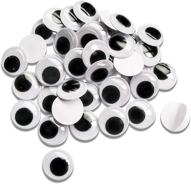 TOAOB 100pcs Wiggle Googly Eyes with Self Adhesive Round Black White Sticky Wobbly Eyes Plastic Craft Eyes 6mm for DIY Scrapbooking Crafts