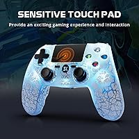 Vista 4 de 2 Pack Wireless Controller for PS4, LED Backlit Controllers for PS4/Pro/Slim, 1000mAh Battery, Double Shock 6-Axis Motion Sensor, Adjustable RGB