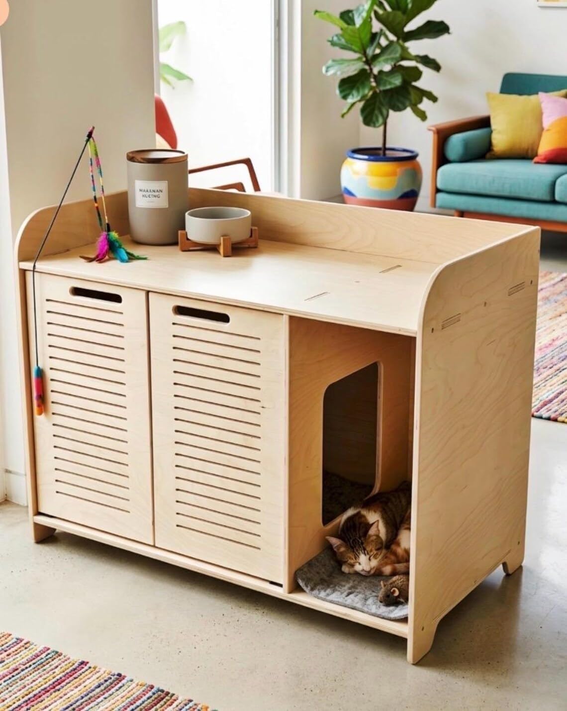 Litter Box Cabinet to fit Popur X5 and S7 Litter Enclosure Cat Box Cat Litter Cabinet Cat House Rabbit Pet Rabbit Litter Poppy POPUR
