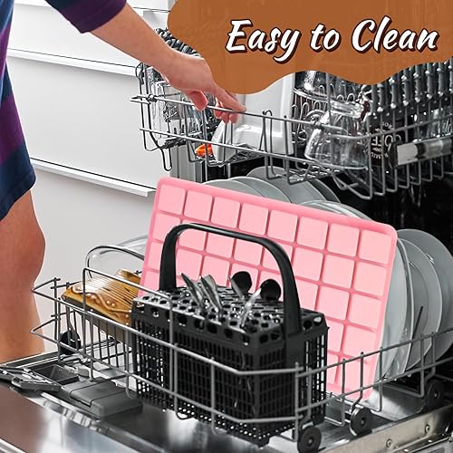 Miniatura 5 de Paquete de 2 moldes cuadrados para chocolate, 40 cavidades pequeñas de silicona, moldes de silicona antiadherentes para dulces, gomitas, caramelos