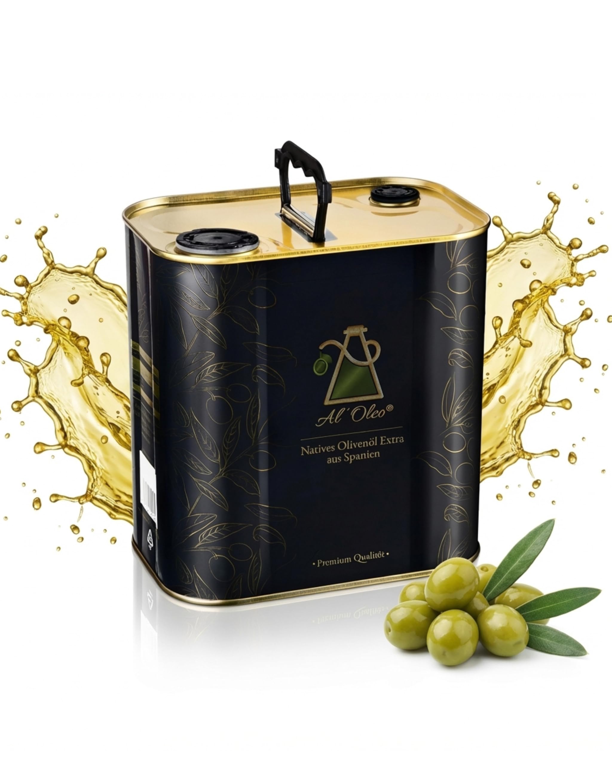 Al'Oleo Natives Olivenöl Extra 2,5 L Kanister – Ungefiltert & Kaltgepresst – 5 Global Awards Gewinner – Neue Ernte 2025/2026 Spanien – 1000-jährige Bäume – Hoher Polyphenolgehalt – Aloreña Oliven