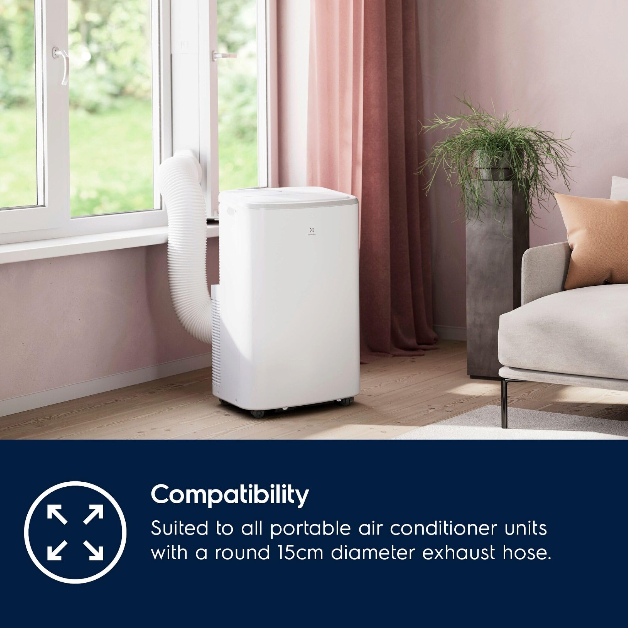 Electrolux EWKIT5 – Kit Finestra per Condizionatori Portatili, Finestre a Scorrimento Laterale, Compatibile con Tubo Diametro 15 cm, Installazione Senza Utensili, Isolamento Ottimizzato